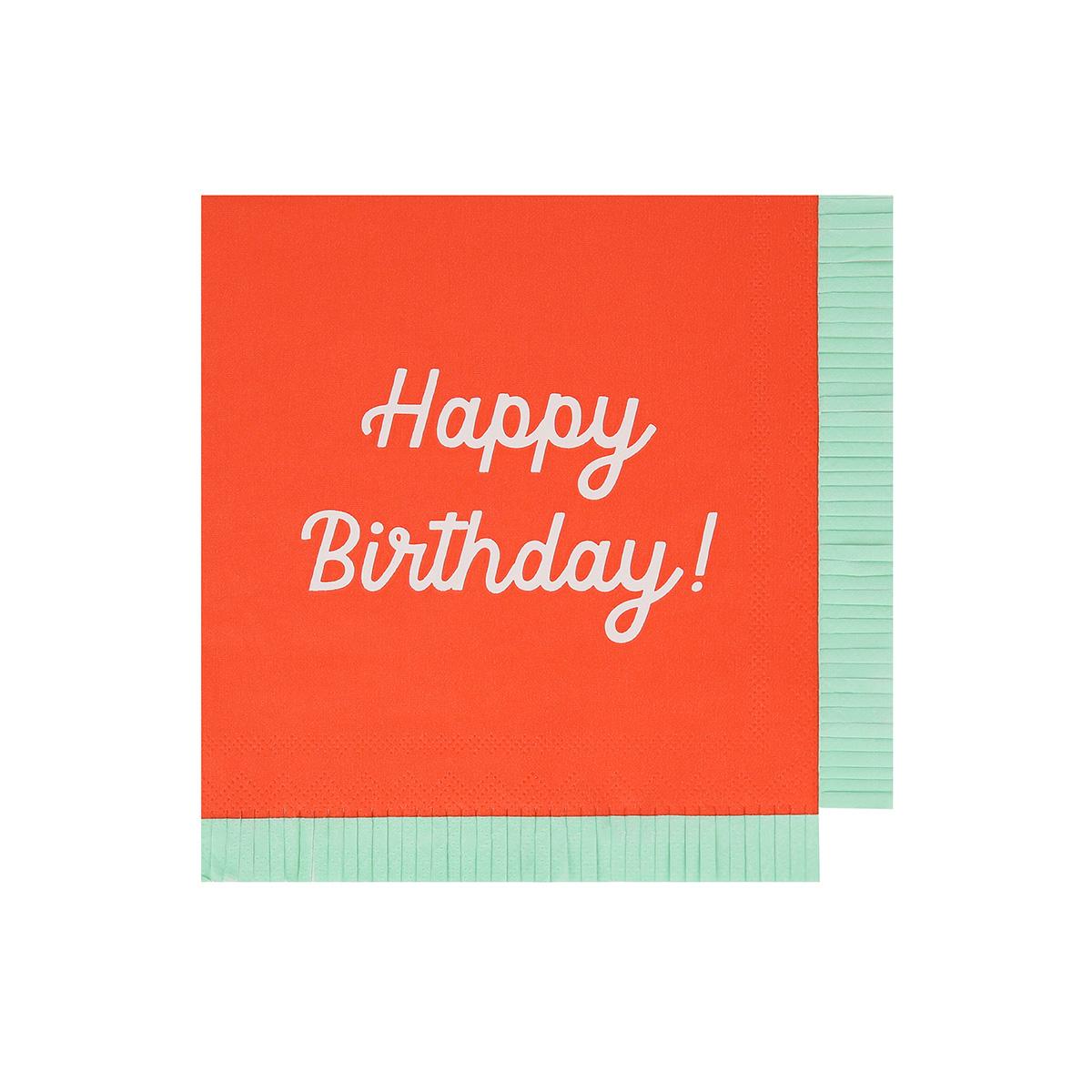Mixed Happy Birthday Large Party Napkins x 16 | Meri Meri party napkins Mixed Happy Birthday Large Party Napkins x 16