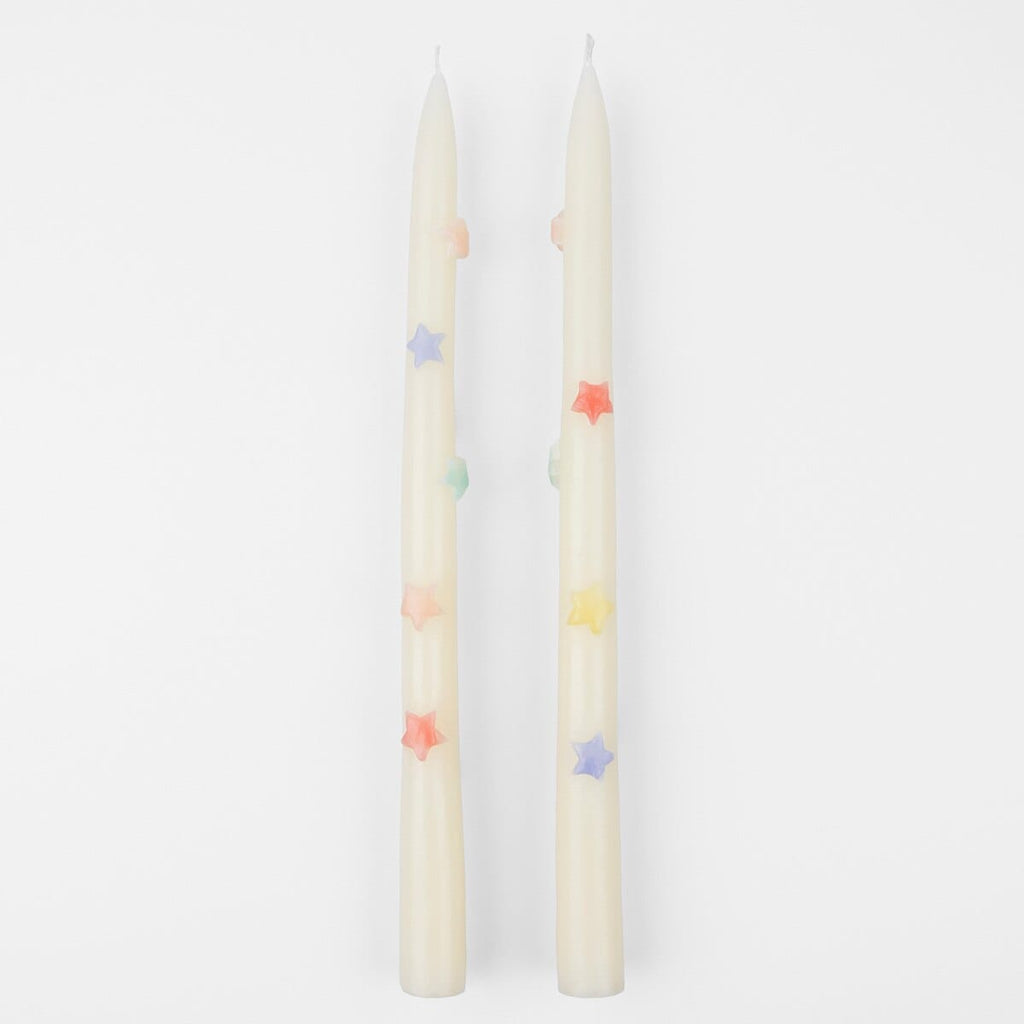 Mixed Star Taper Candles x 2 | Meri Meri Candle Mixed Star Taper Candles x 2