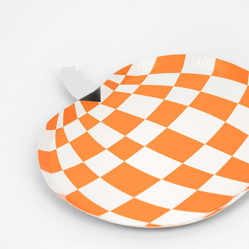 Mod Pattern Pumpkin Party Plates x 8 | Meri Meri Halloween Table party plates Mod Pattern Pumpkin Party Plates x 8