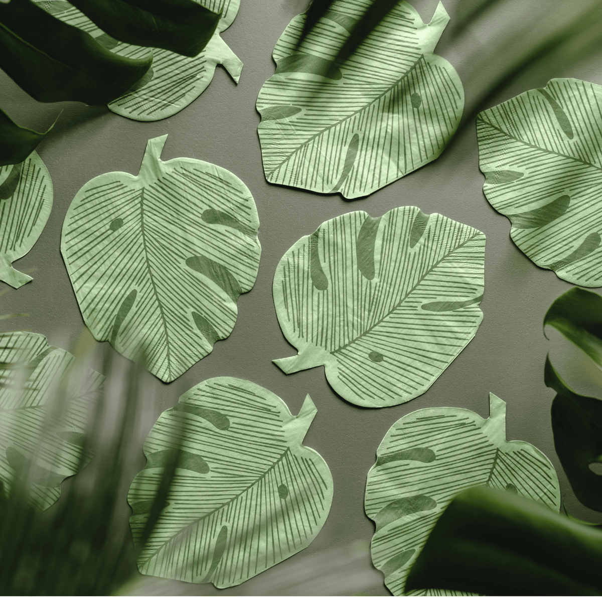 Monstera Leaf Party Napkins (Pack of 12) | Safari Party Napkins Napkins Monstera Leaf Party Napkins - Pack of 12