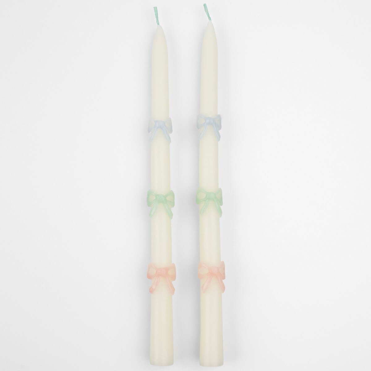 Multi Bow Taper Candles x 2 | Meri Meri Candle Multi Bow Taper Candles x 2