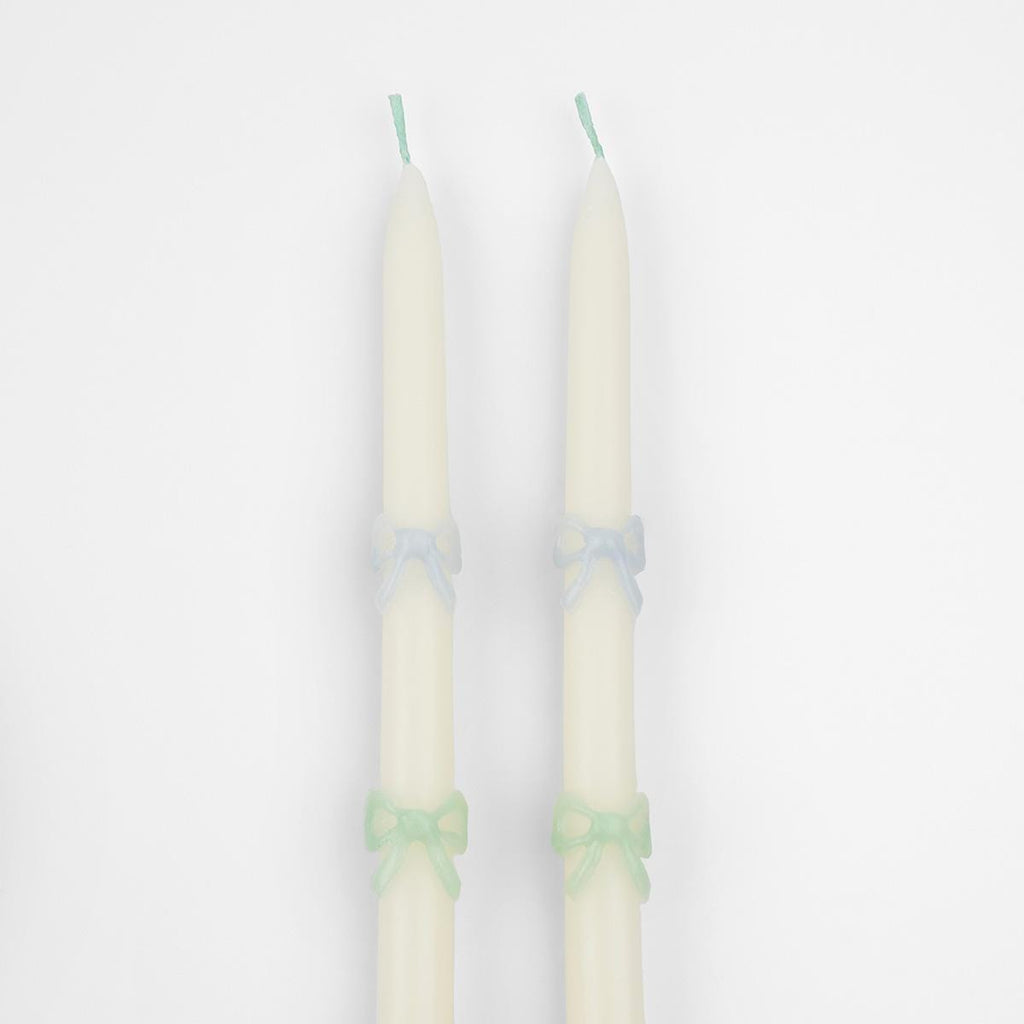 Multi Bow Taper Candles x 2 | Meri Meri Candle Multi Bow Taper Candles x 2