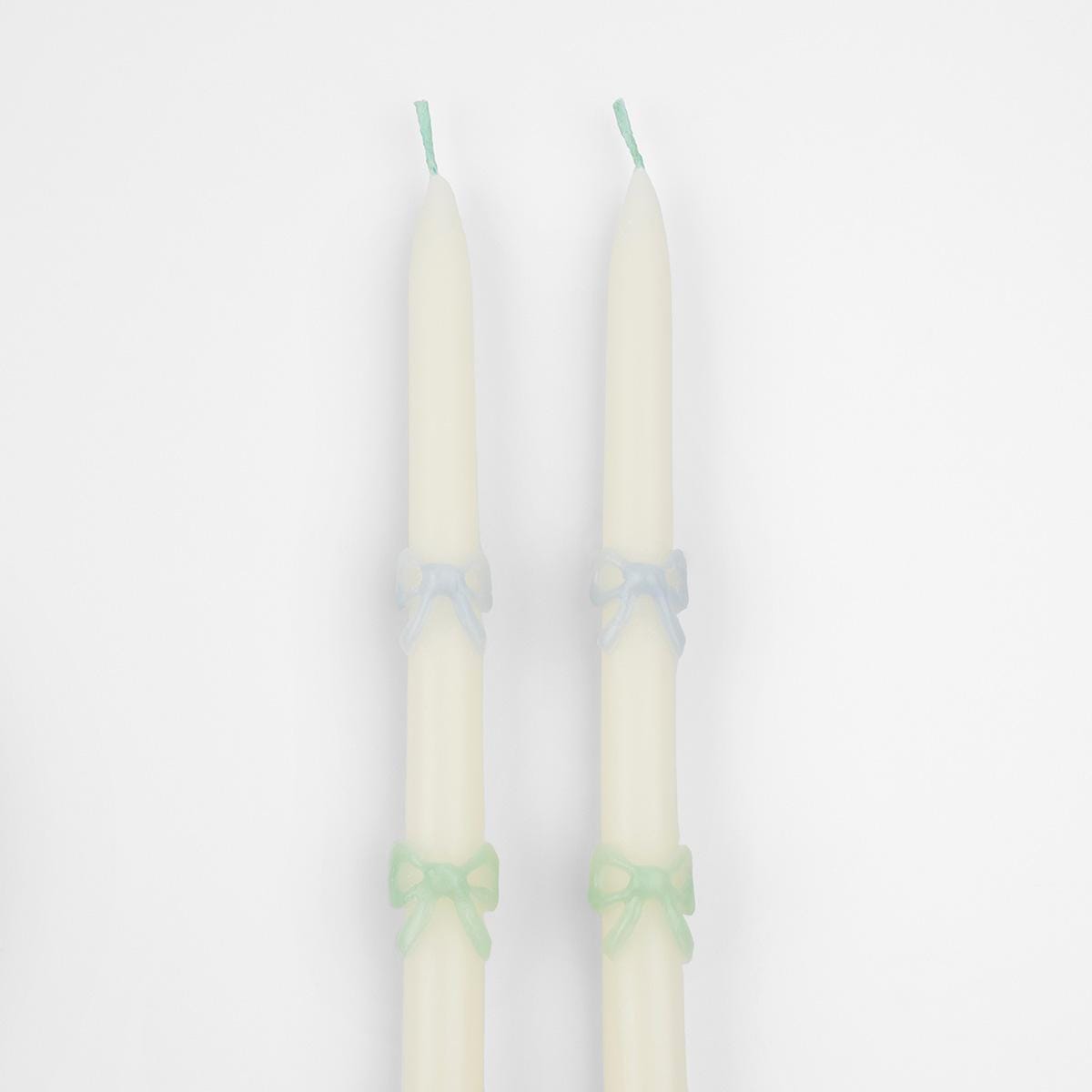 Multi Bow Taper Candles x 2 | Meri Meri Candle Multi Bow Taper Candles x 2
