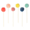 Multi Pompom Cake Toppers x 6 | Meri Meri Cake Toppers Multi Pompom Cake Toppers x 6