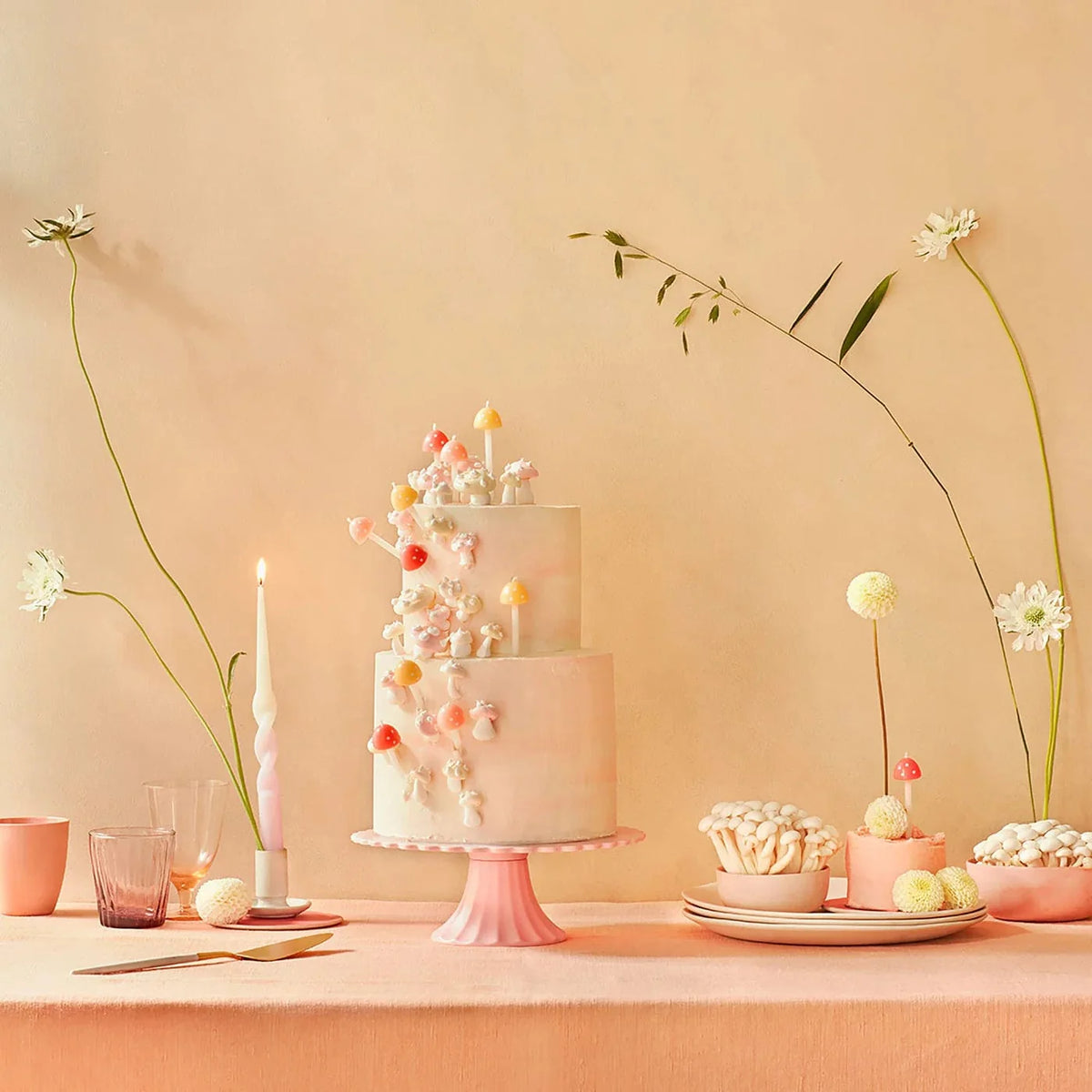Mushroom Birthday Candles x 6 - Mushroom Party Supplies Birthday Candles Mushroom Birthday Candles x 6