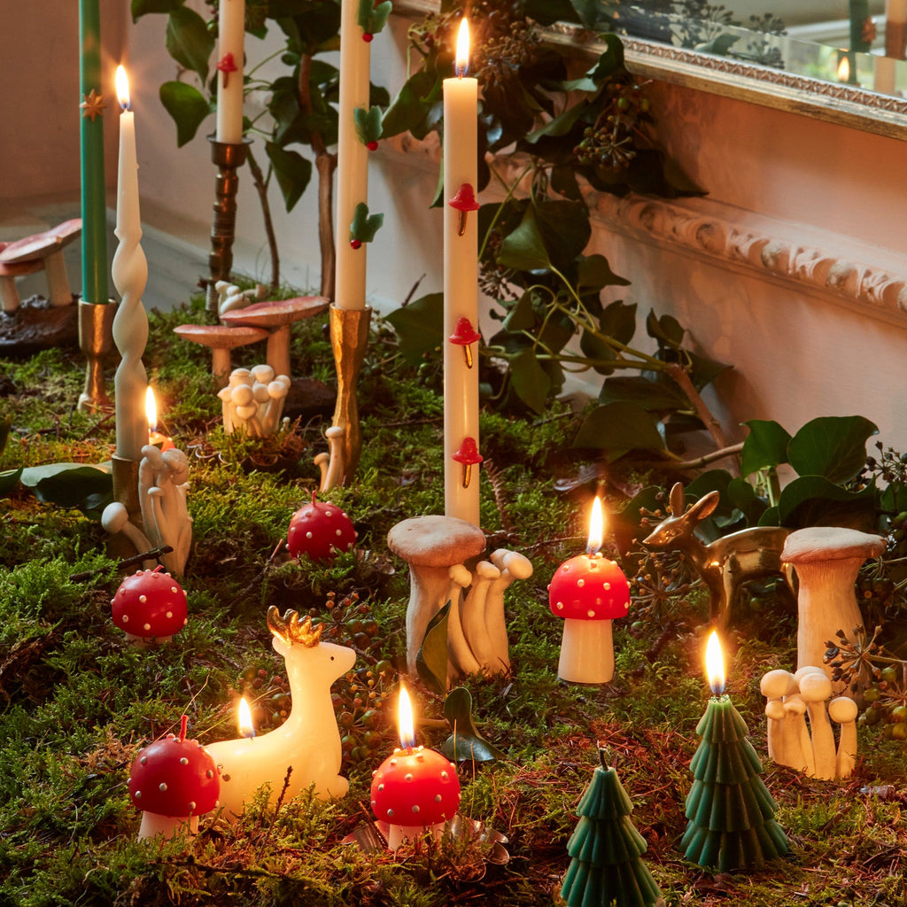 Mushroom Christmas Table Candles x 2 | Meri Meri Christmas Candles Candle Mushroom Christmas Table Candles x 2