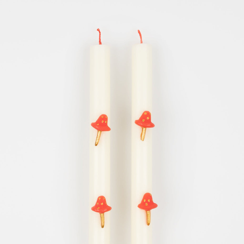 Mushroom Christmas Table Candles x 2 | Meri Meri Christmas Candles Candle Mushroom Christmas Table Candles x 2