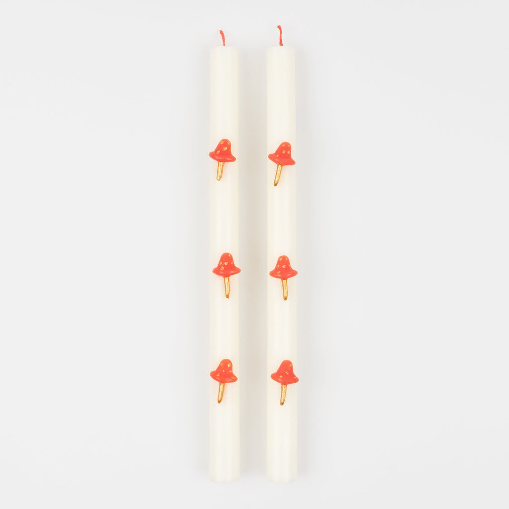 Mushroom Christmas Table Candles x 2 | Meri Meri Christmas Candles Candle Mushroom Christmas Table Candles x 2