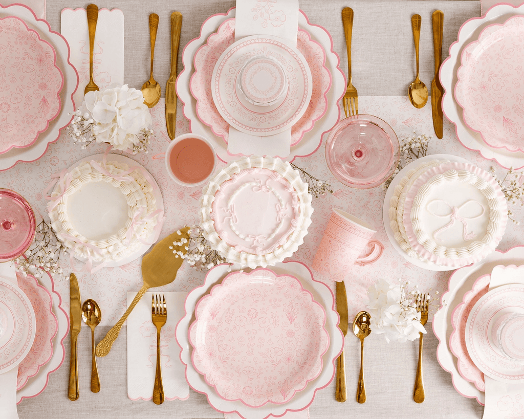My Mind's Eye - Pembroke Pink Floral Party Cups x 8 Disposable Cups Pembroke Pink Floral Party Cups x 8