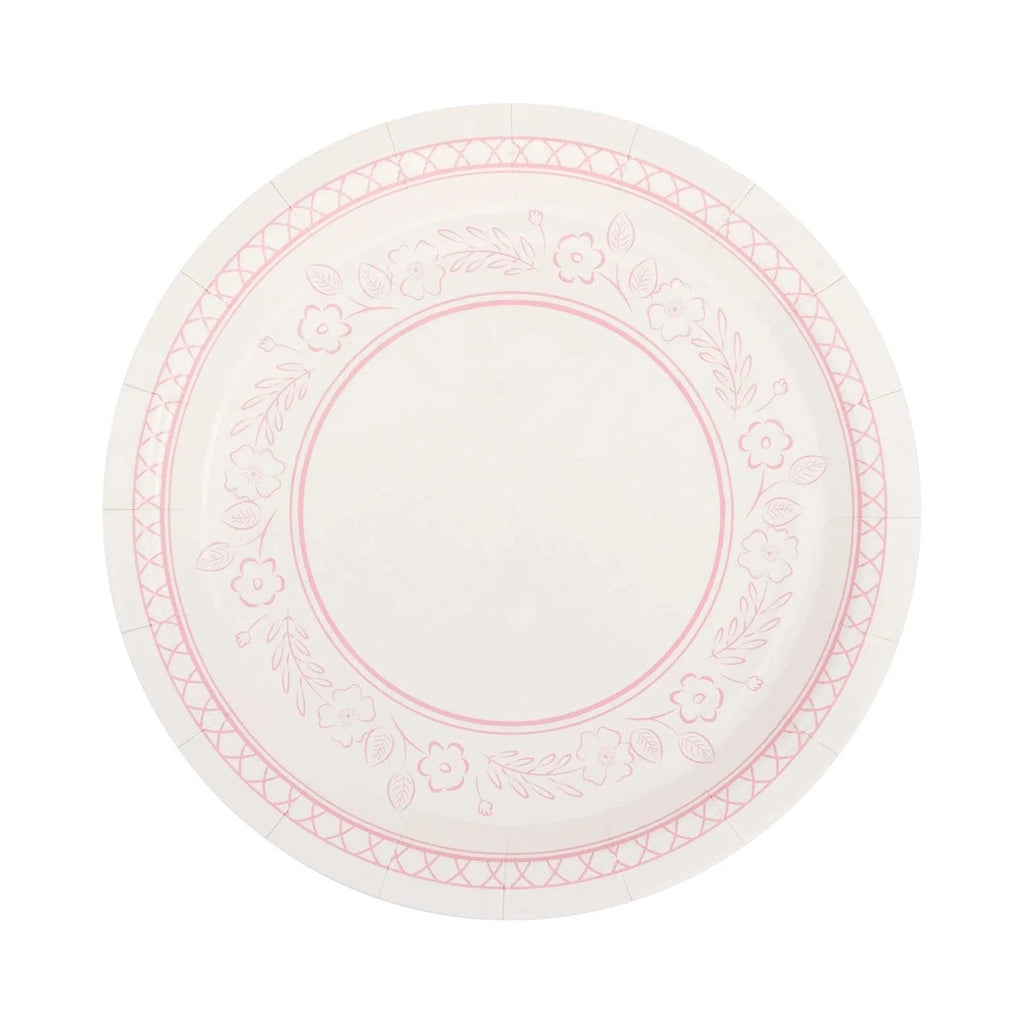My Mind's Eye - Pembroke Pink Floral Small Paper Dessert Plates x 8 Disposable Plates Pembroke Pink Floral Small Paper Dessert Plates x 8