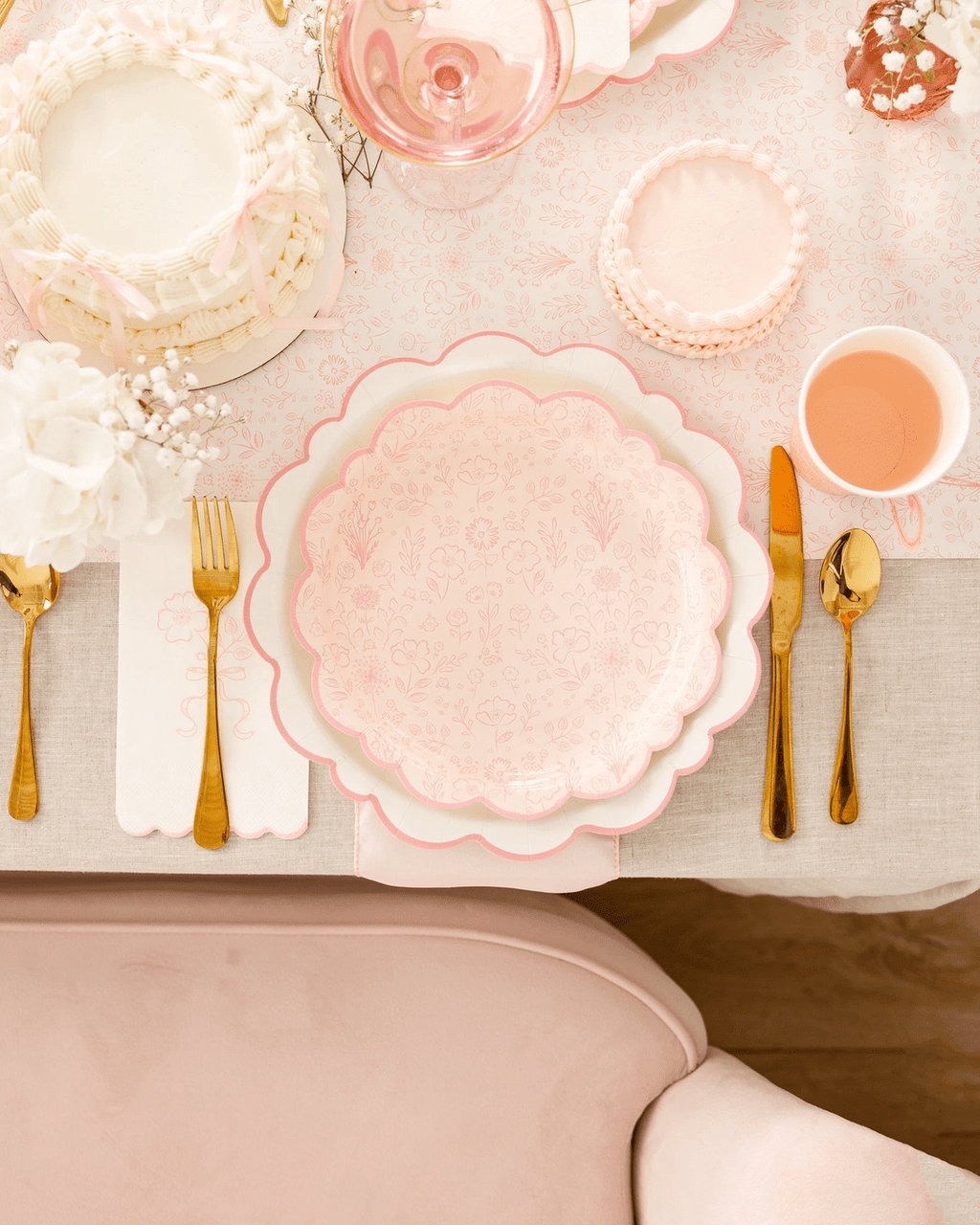 My Mind's Eye - Pembroke Pink Table Runner table runner Pembroke Pink Floral Table Runner