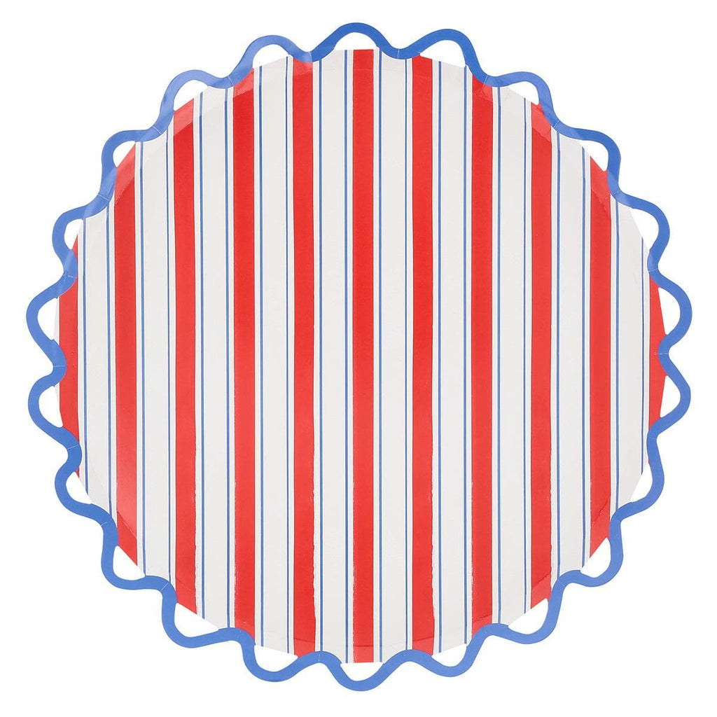 Nautical Striped Dinner Plates x 8 | Party Tableware UK Tableware Nautical Striped Dinner Plates x 8