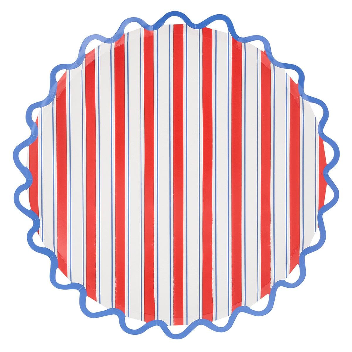 Nautical Striped Dinner Plates x 8 | Party Tableware UK Tableware Nautical Striped Dinner Plates x 8