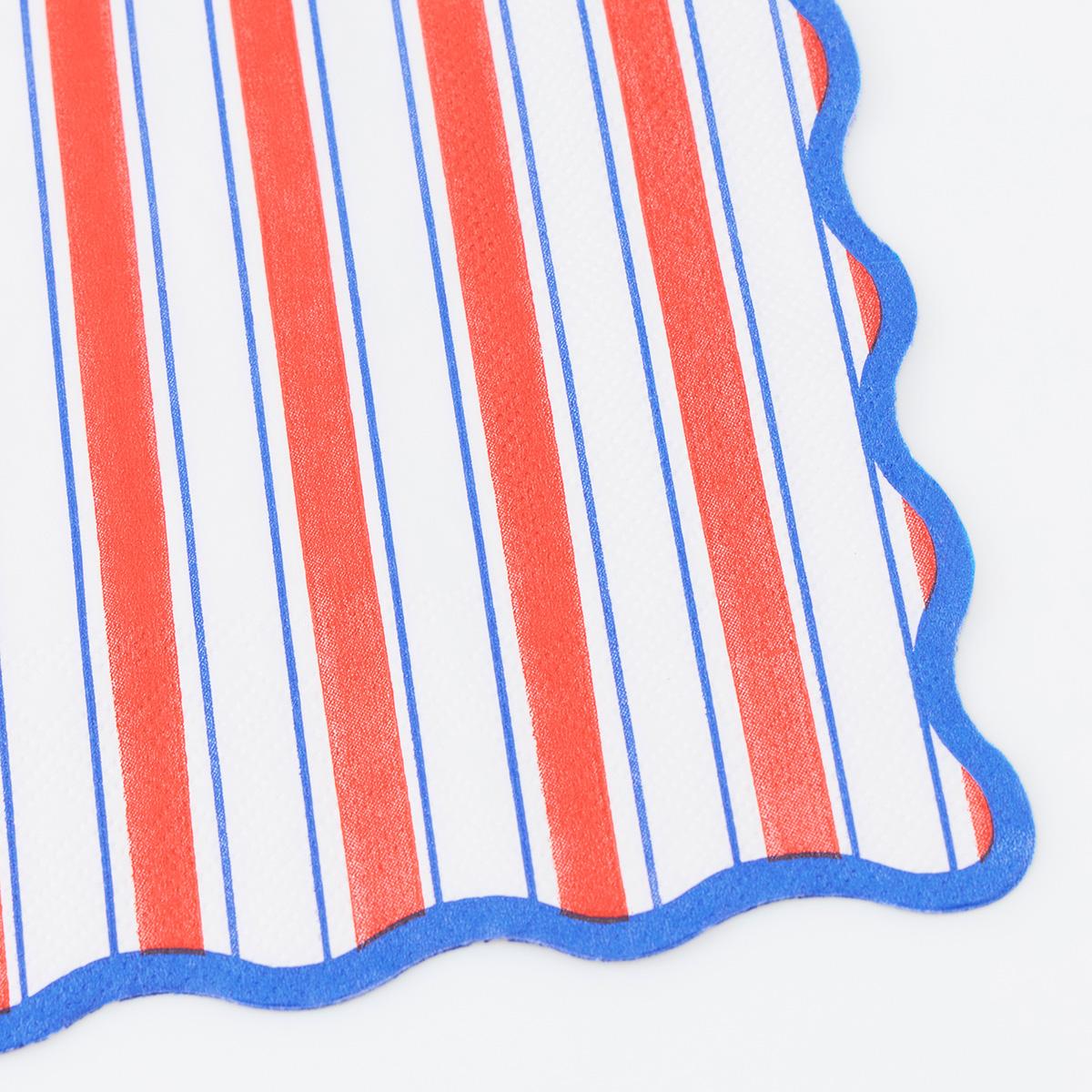 Nautical Striped Large Napkins x 16 | Party Tableware UK Tableware Nautical Striped Large Napkins x 16