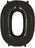 Number 0 Foil Balloon - Black 34 Inch for Birthdays Foil Balloon Number 0 Foil Balloon - Black 34 inch