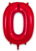 Number 0 Foil Balloon - Red 34 Inch for Birthdays Foil Balloon Number 0 Foil Balloon - Red 34 inch