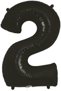 Number 2 Foil Balloon - Black 34 Inch for Birthdays Foil Balloon Number 2 Foil Balloon - Black 34 inch