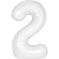 Number 2 Foil Balloon - Matte White 34 Inch for Birthdays Foil Balloon Number 2 Foil Balloon - Matte White 34 inch