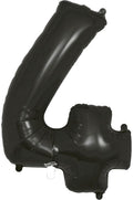 Number 4 Foil Balloon - Black 34 Inch for Birthdays Foil Balloon Number 4 Foil Balloon - Black 34 inch