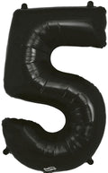 Number 5 Foil Balloon - Black 34 Inch for Birthdays Foil Balloon Number 5 Foil Balloon - Black 34 inch