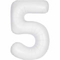 Number 5 Foil Balloon - Matte White 34 Inch for Birthdays Foil Balloon Number 5 Foil Balloon - Matte White 34 inch