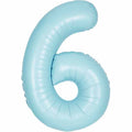Number 6 Foil Balloon - Powder Blue 34 Inch for Birthdays Foil Balloon Number 6 Foil Balloon - Powder Blue 34 inch