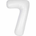Number 7 Foil Balloon - Matte White 34 Inch for Birthdays Foil Balloon Number 7 Foil Balloon - Matte White 34 inch