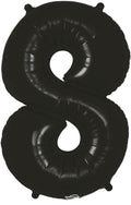 Number 8 Foil Balloon - Black 34 Inch for Birthdays Foil Balloon Number 8 Foil Balloon - Black 34 inch