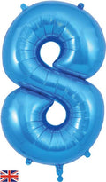 Number 8 Foil Balloon - Blue 34 Inch for Birthdays Foil Balloon Number 8 Foil Balloon - Blue 34 inch