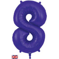 Number 8 Foil Balloon - Purple 34 Inch for Birthdays Foil Balloon Number 8 Foil Balloon - Purple 34 inch