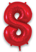 Number 8 Foil Balloon - Red 34 Inch for Birthdays Foil Balloon Number 8 Foil Balloon - Red 34 inch