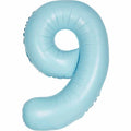 Number 9 Foil Balloon - Powder Blue 34 Inch for Birthdays Foil Balloon Number 9 Foil Balloon - Powder Blue 34 inch
