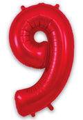 Number 9 Foil Balloon - Red 34 Inch for Birthdays Foil Balloon Number 9 Foil Balloon - Red 34 inch