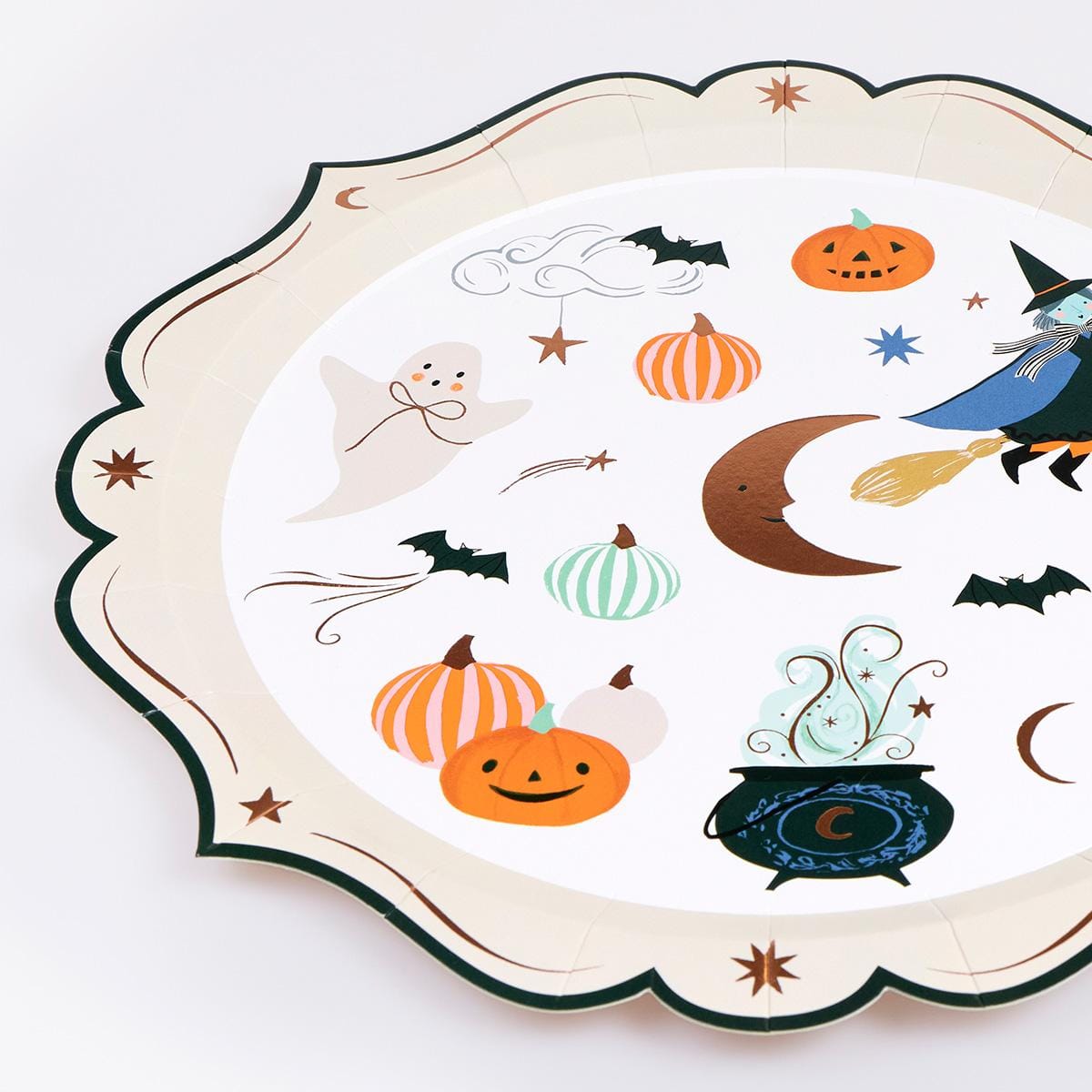 Ornate Edge Halloween Party Plates x 8 | Meri Meri party plates Ornate Edge Halloween Party Plates x 8