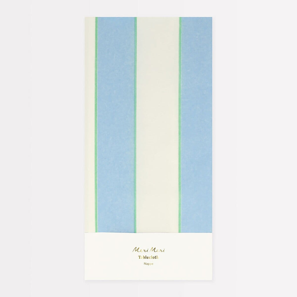 Pale Blue Striped Paper Party Tablecloth | Meri Meri Tableware Pale Blue Striped Paper Party Tablecloth