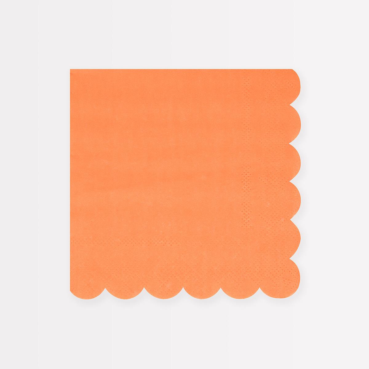 Papaya Large Party Napkins x 16 | Meri Meri party napkins Papaya Large Party Napkins x 16