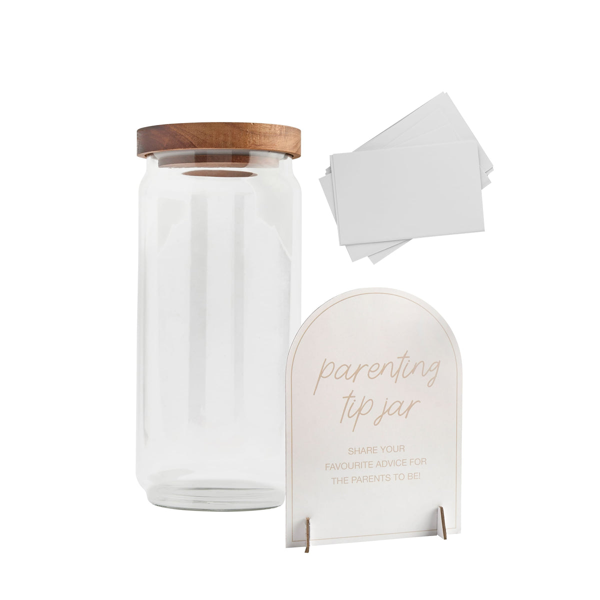 Parenting Tips Jar & Sign Set | Baby Shower Supplies UK Party Accessories Parenting Tips Jar & Sign Set