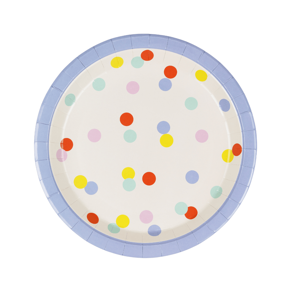 Pastel Confetti Party Plates (Set of 6) | Polka Dot Paper Plates Disposable Plates Pastel Confetti Party Plates - Set of 6