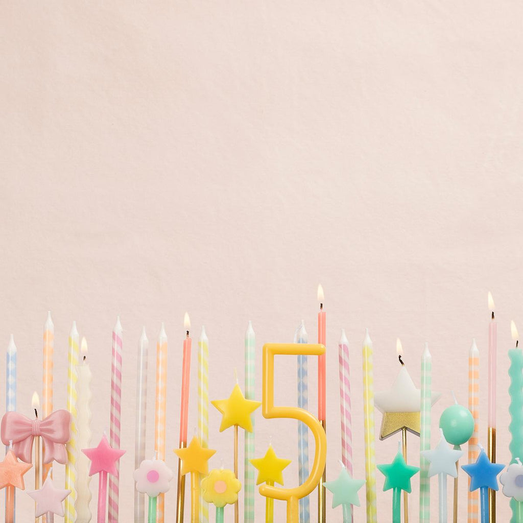 Pastel Patterned Party Candles x 16 | Meri Meri Birthday Candles Pastel Patterned Party Candles x 16