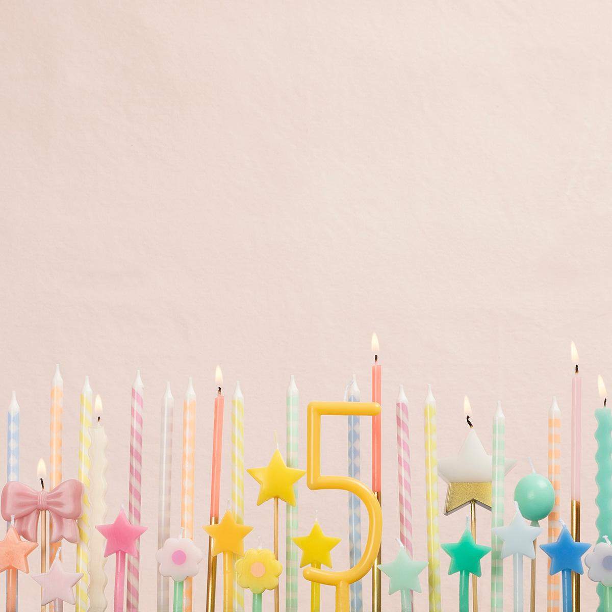 Pastel Patterned Party Candles x 16 | Meri Meri Birthday Candles Pastel Patterned Party Candles x 16