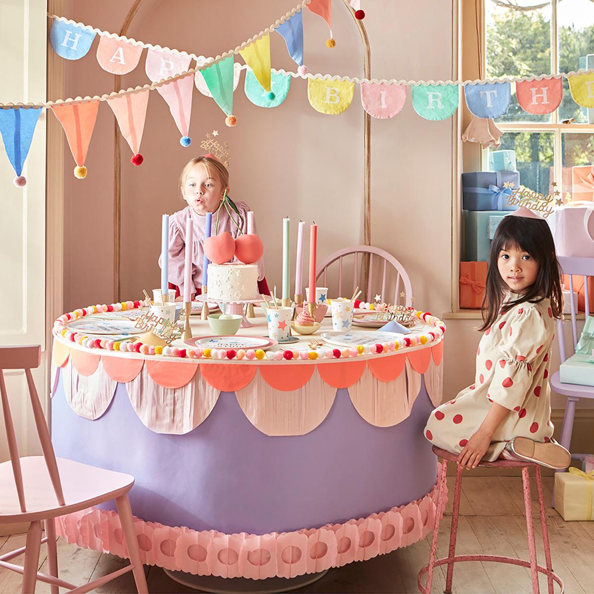 Pastel Pompom Flag Garland | Party & Nursery Decor UK Garlands Pastel Pompom Flag Garland