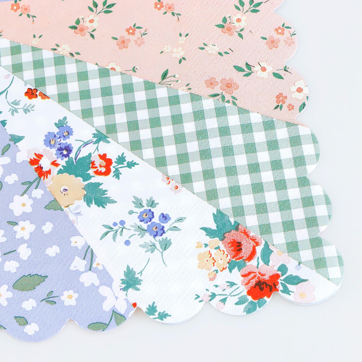 Patchwork Large Party Napkins x 16 | Meri Meri party napkins Patchwork Large Party Napkins x 16