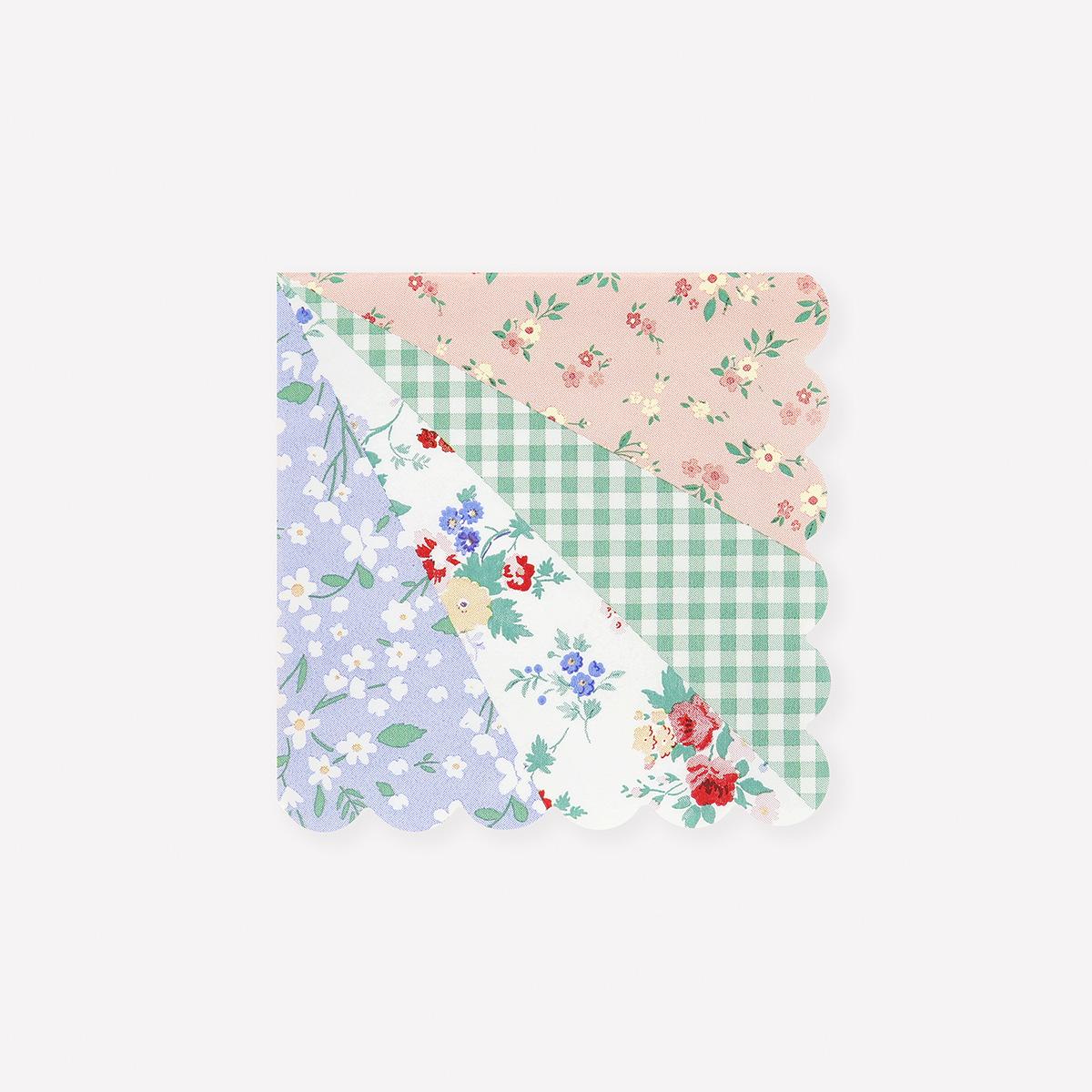 Patchwork Small Party Napkins x 16 | Meri Meri party napkins Patchwork Small Party Napkins x 16