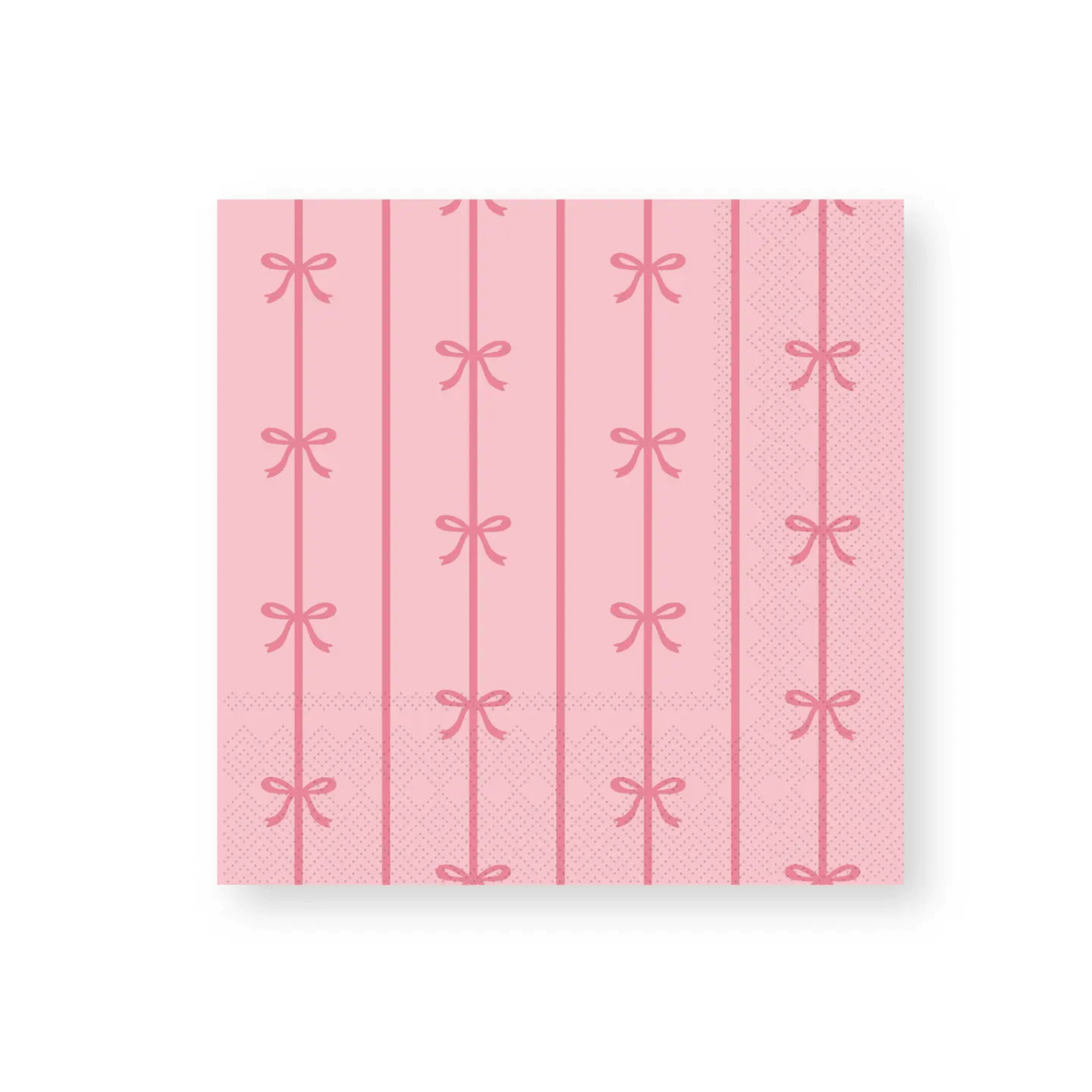 Petal Pink Signature Bow Small Party Napkins x 20 - Bow Party Bonjour Fête Paper Napkins Petal Pink Signature Bow Large Party Napkins x 20