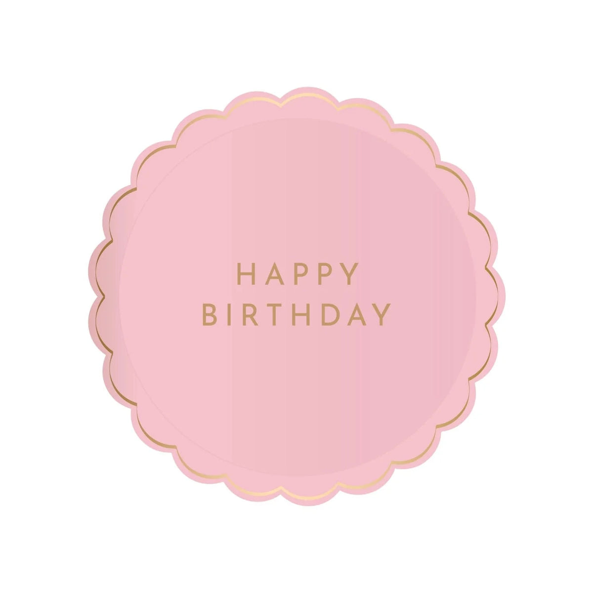 Petal Pink Signature Happy Birthday Small Plates x 8 - Bonjour Fete UK Party Supplies Disposable Plates Petal Pink Signature Happy Birthday Small Plates x 8