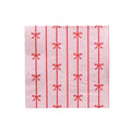 Pink and Red Signature Bow Large Party Napkins x 20 - Bow Party Bonjour Fête Paper Napkins Pink and Red Signature Bow Large Party Napkins x 20