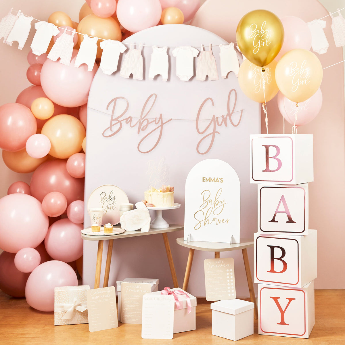 Pink Baby Girl Cake Topper - Pink Baby Shower Supplies Cake Topper Pink Baby Girl Cake Topper