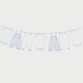 Pink Blue Grow Card Garland - 2.5m - Baby Shower Supplies Bunting Blue Baby Grow Garland - 2.5m
