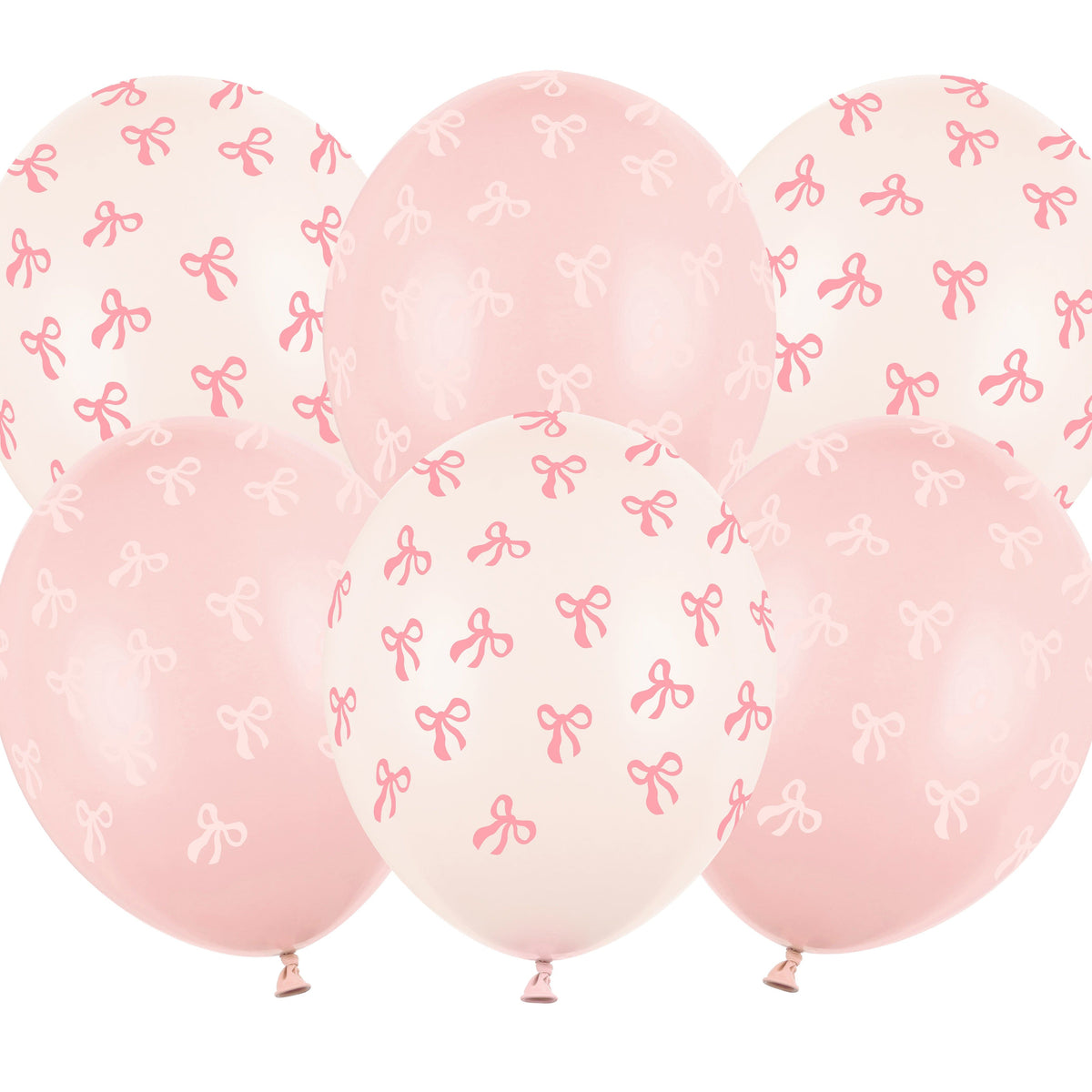 Pink Bow Latex Balloons x 6 - Pink Bow Party Decorations Balloons Pink Bow Latex Balloons x 6