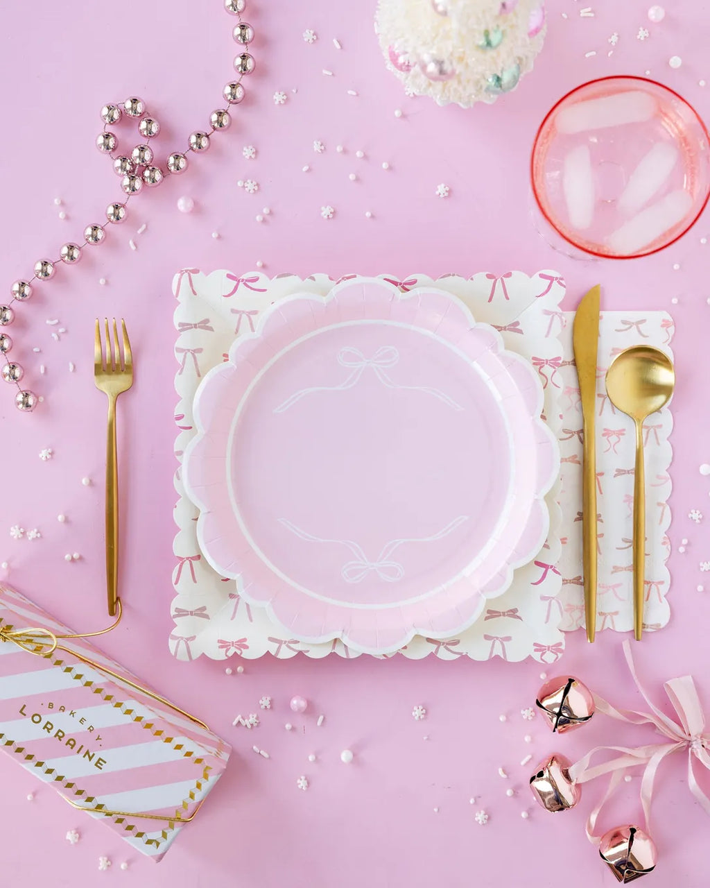Pink Bows Party Napkins x24 | Little Big Party Co cocktail napkins Pink Bows Party Napkins x 24